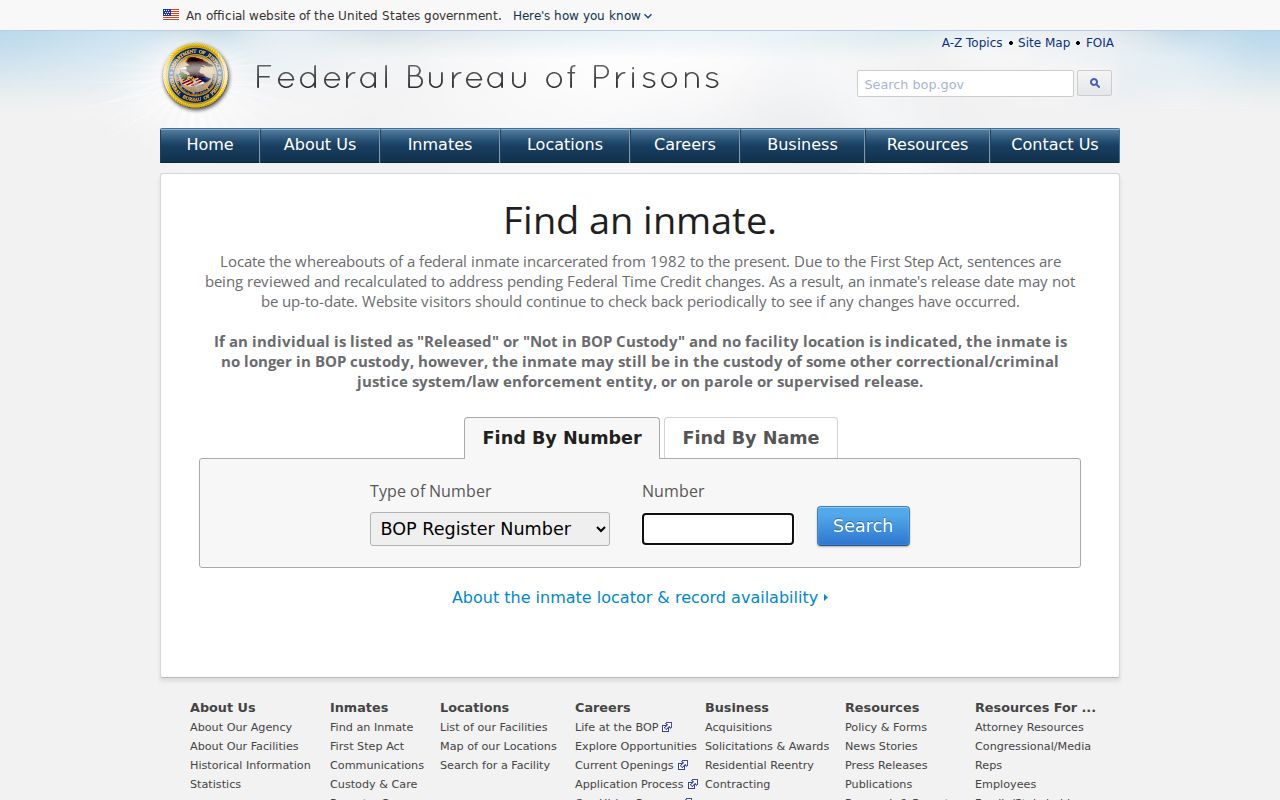 Power County arrest research using the official federal inmate locator