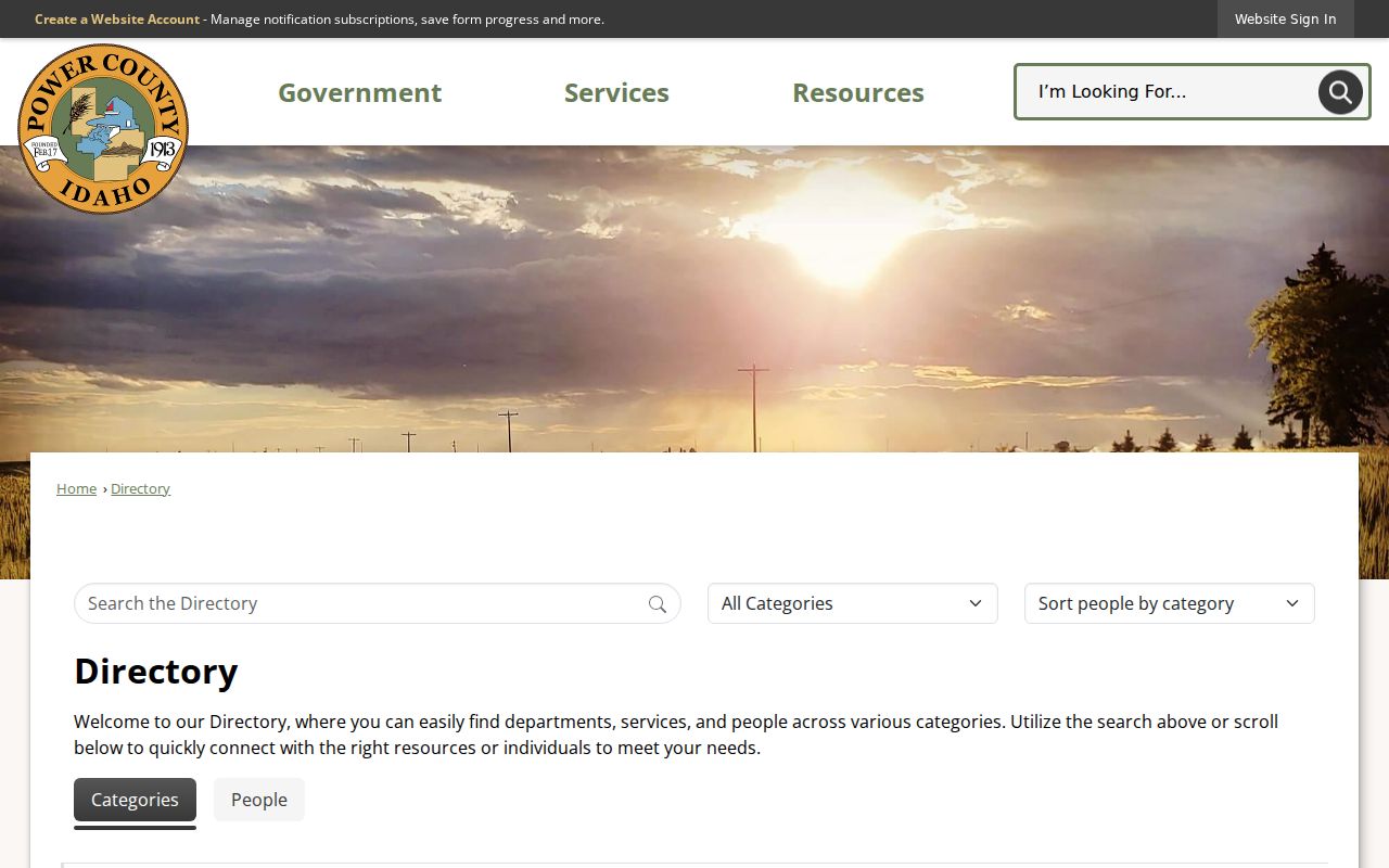 Power County justice directory for court contacts